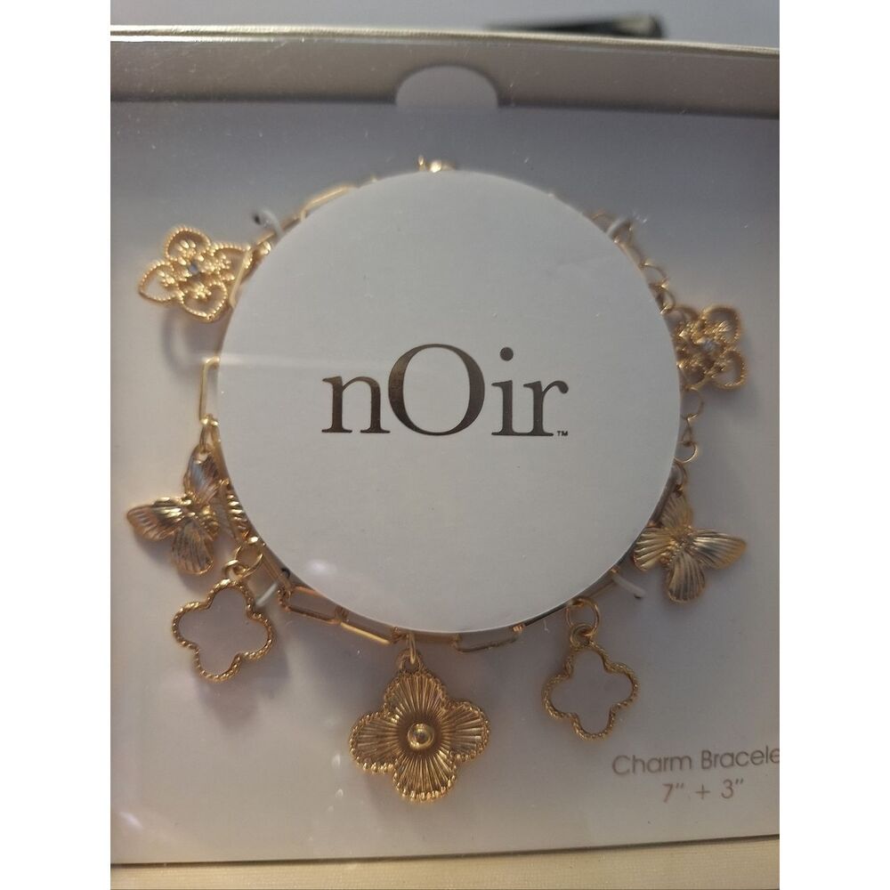 NWT nOir Gold Tone Charm Bracelet